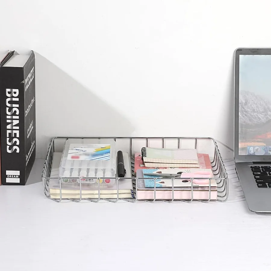 متعددة الأغراض A4 ملف صينية سلك مكتب صينية منظم أنيق حجم الرسالة مكتب وثائق صينية مجلة الملفات سلة التخزين أورجاني #3