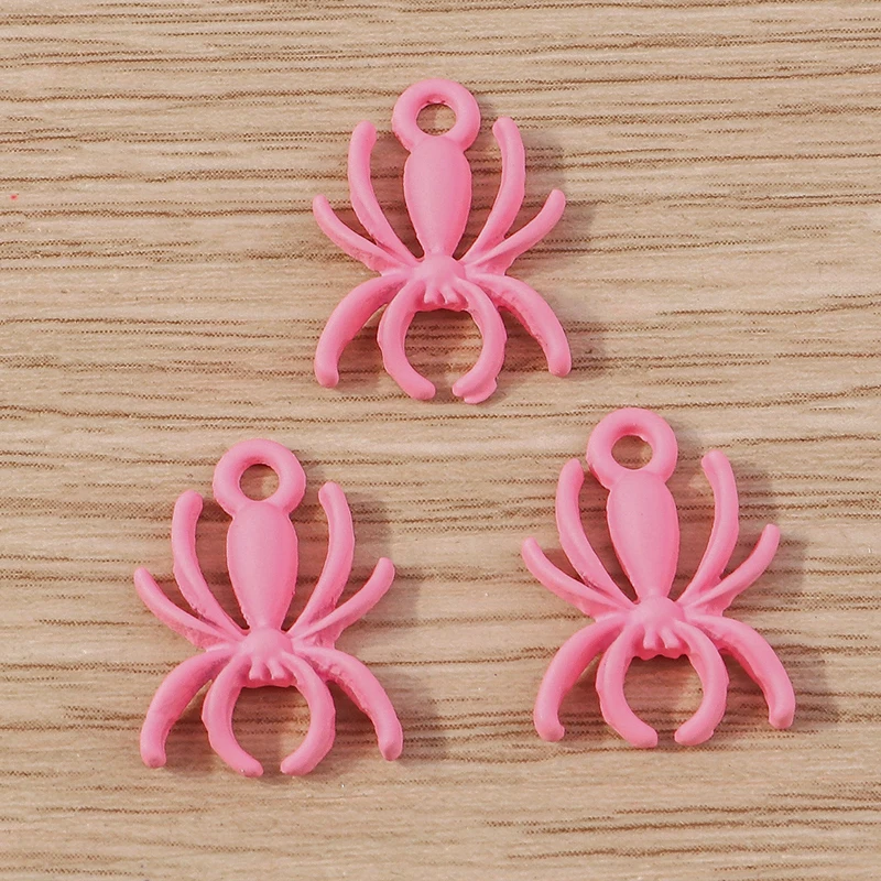 Tusember 10 Stück süße bunte Spinnen-Charms für handgefertigte Schmuckherstellung, Halskette, Ohrringe, Halloween-Charms, Anhänger, DIY-Handwerk – Detail 12