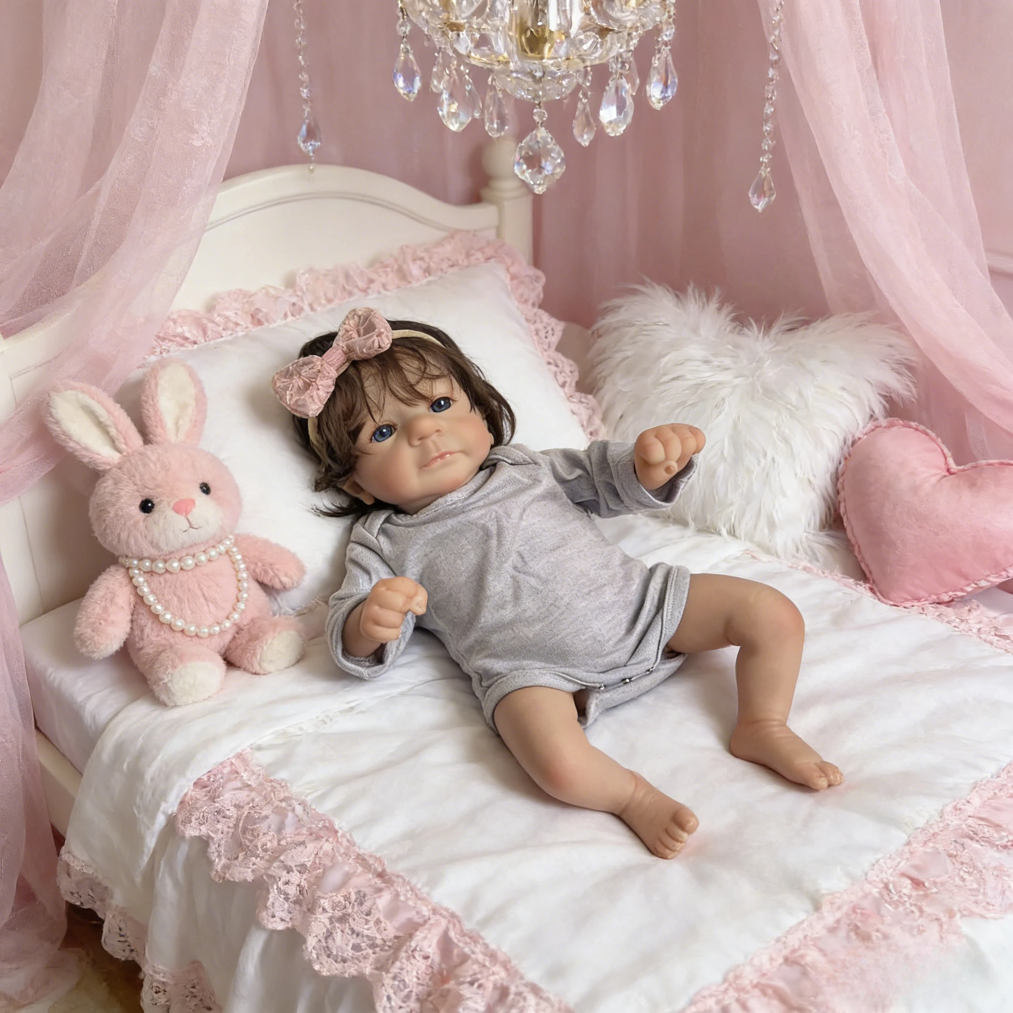45cm Lifelike Felicia Reborn Doll - Touch Soft Cloth Body & Hand-Rooted Hair