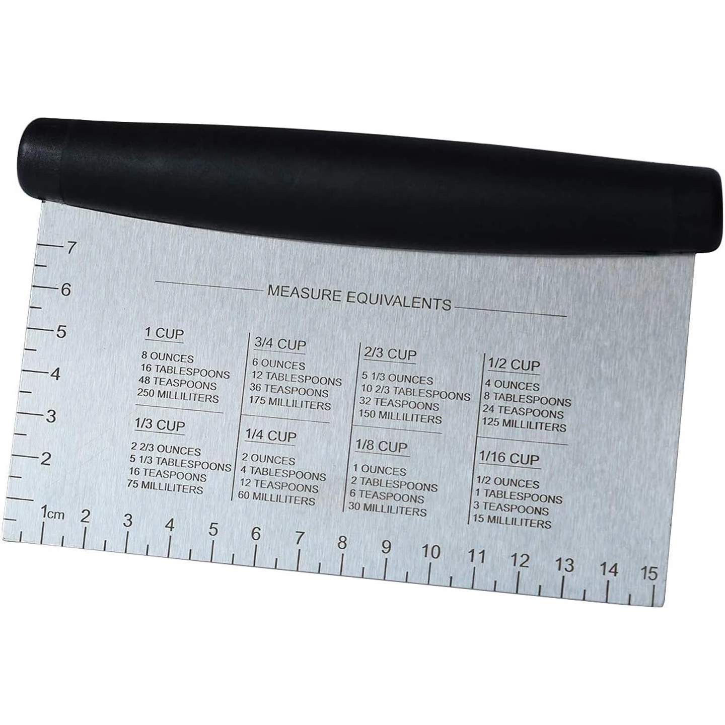 Teigbank-Schaber und Zerkleinerer aus Edelstahl, Backenschneider für die Küche (1 Packung, Schwarz)