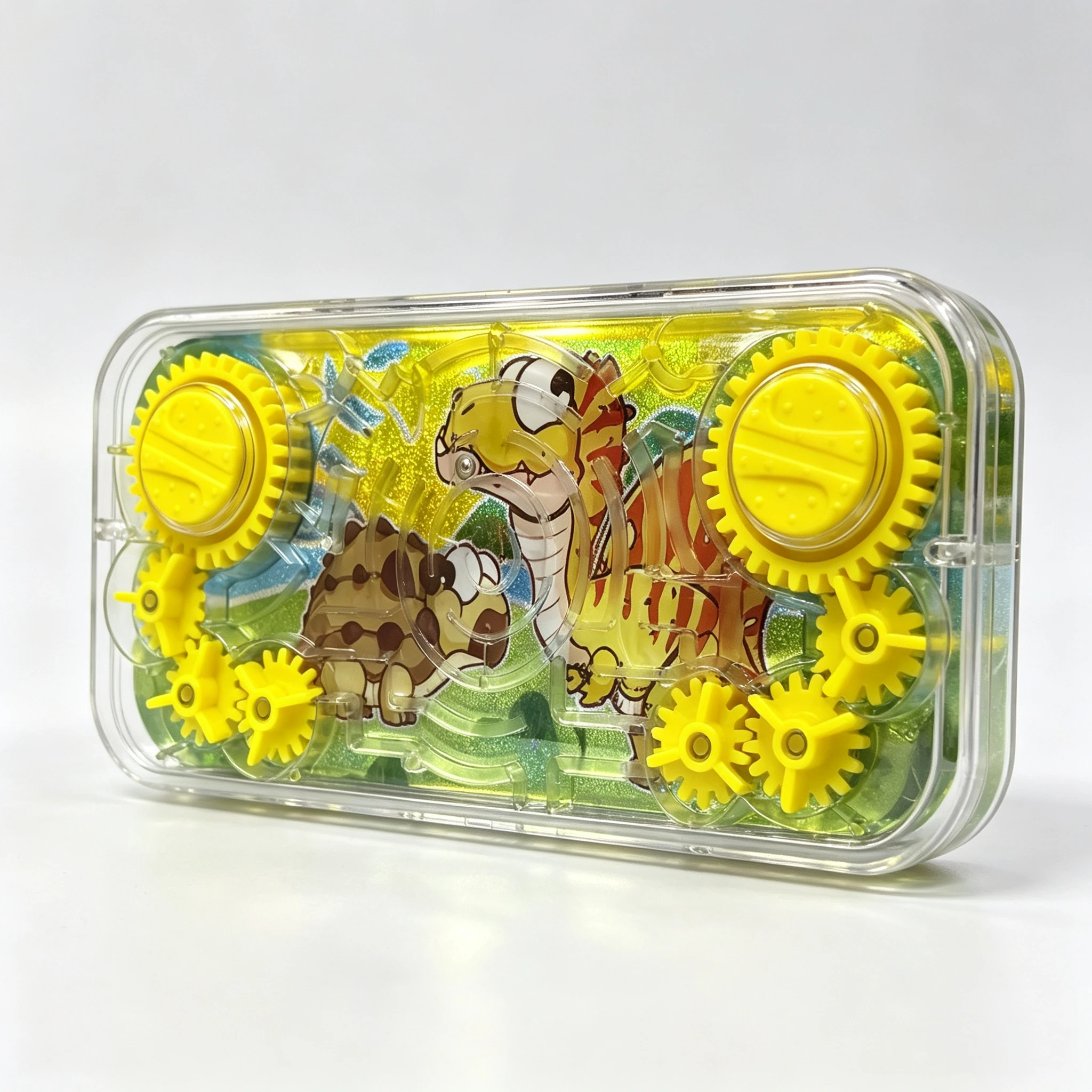 Dinosaur Gear Rolling Ball Maze Portable Handheld Puzzle Toy Kids Sensory Training Game Stress Relief Travel Pocket Toy