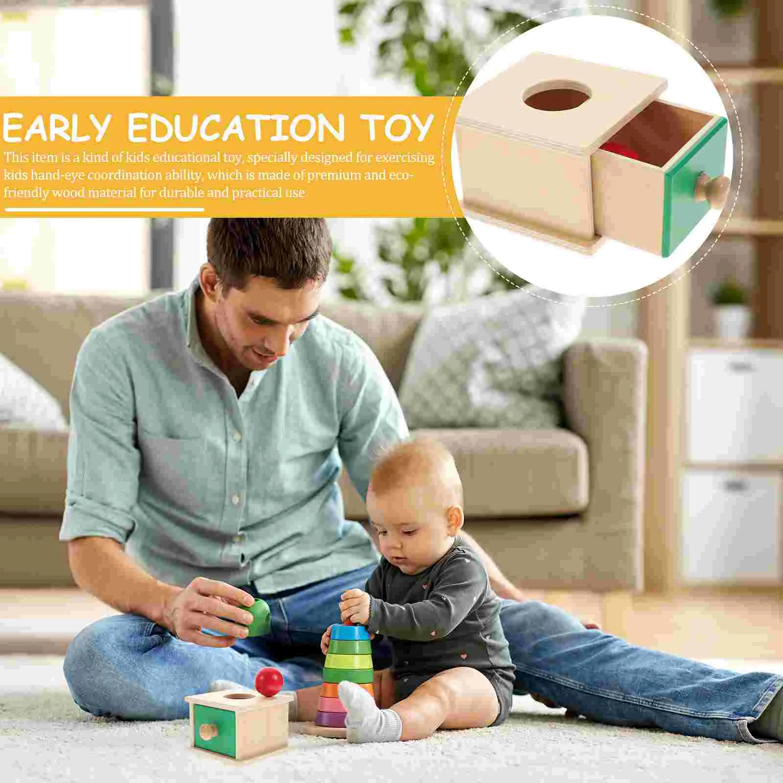 Practical Learning Toys Wood Hand Eye Coordination Coin Lightweight Educational Early Wooden Hand-eye