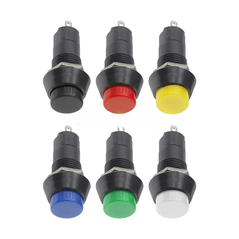 PBS-11A PBS-11B Round Self-Locking Self-Resetting Momentary Push Button Switch with 12MM Mounting Hole
