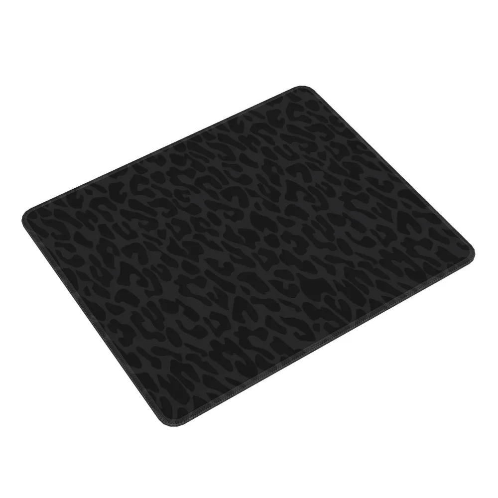 블랙 레오파드 프린트 세련된 데스크 패드 고무 미끄럼 방지 베이스 두꺼운 사무실 마우스 패드 휴대용 소형 PC 키보드 패드