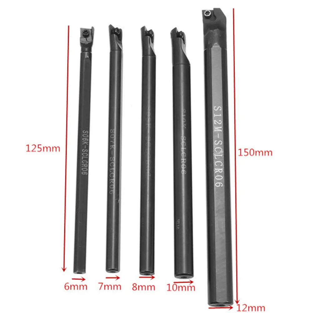 

1Set Cnc Lathe Turning Tool Clcr Boring Bar 6 7 8 10 12Mm Semi-Finishing Profiling Ccmt0602 Carbide Inserts Cutting Efficiency