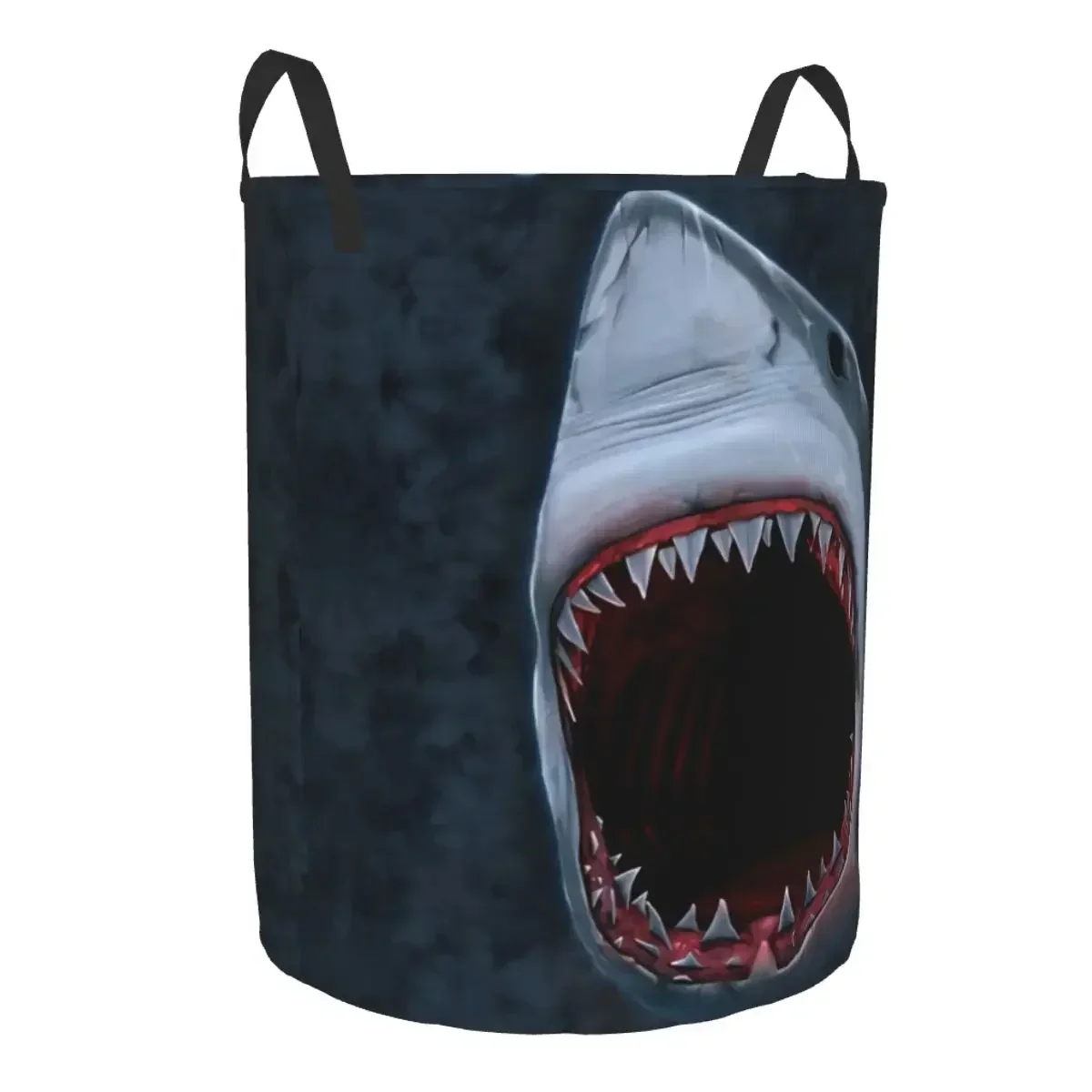 Shark Bite Laundry Hamper Large Clothes Storage Basket Camo Screaming Toy Bin Organizer for Kids