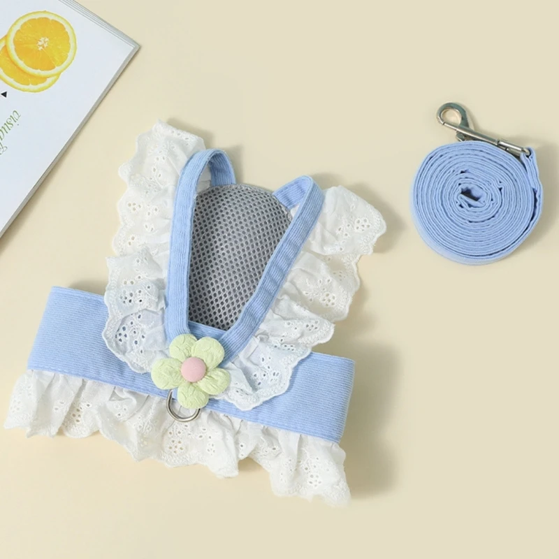 Kaninchengeschirr und Leine-Set aus weichem, atmungsaktivem Polyester für kleine Haustiere Freien, bequem, ausbruchsicher – Detail 3