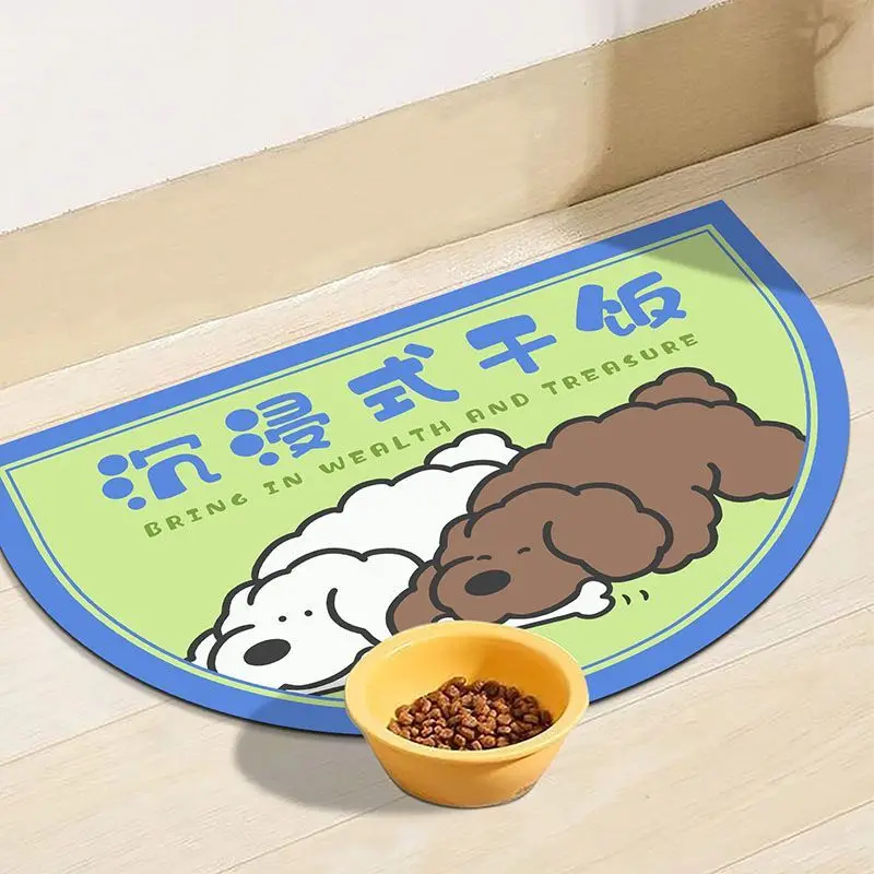 VIKAMA لطيف الكرتون الحيوانات الأليفة المضادة للأوساخ حصيرة مقاومة للماء، مقاومة للزيت، آمنة للطعام، سريعة الجفاف، مقاومة للخدش، بدون غسل، سهلة التنظيف