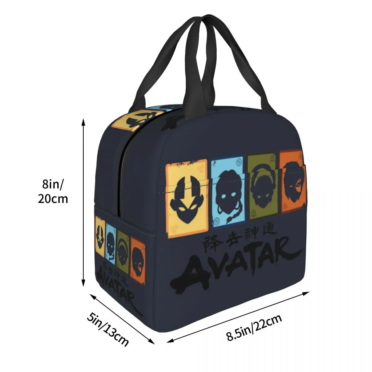 Cartoon Last Airbender Avatar Logo Insulated Lunch Bag for Women Leakproof Cooler Thermal Insulated Lunch Box Kids School