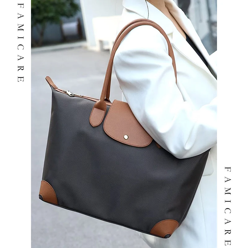 

Осень-зима 2025 года, большая сумка из ткани Оксфорд, просторная ручная сумка на одно плечо, женская простая сумка премиум-класса для ноутбука