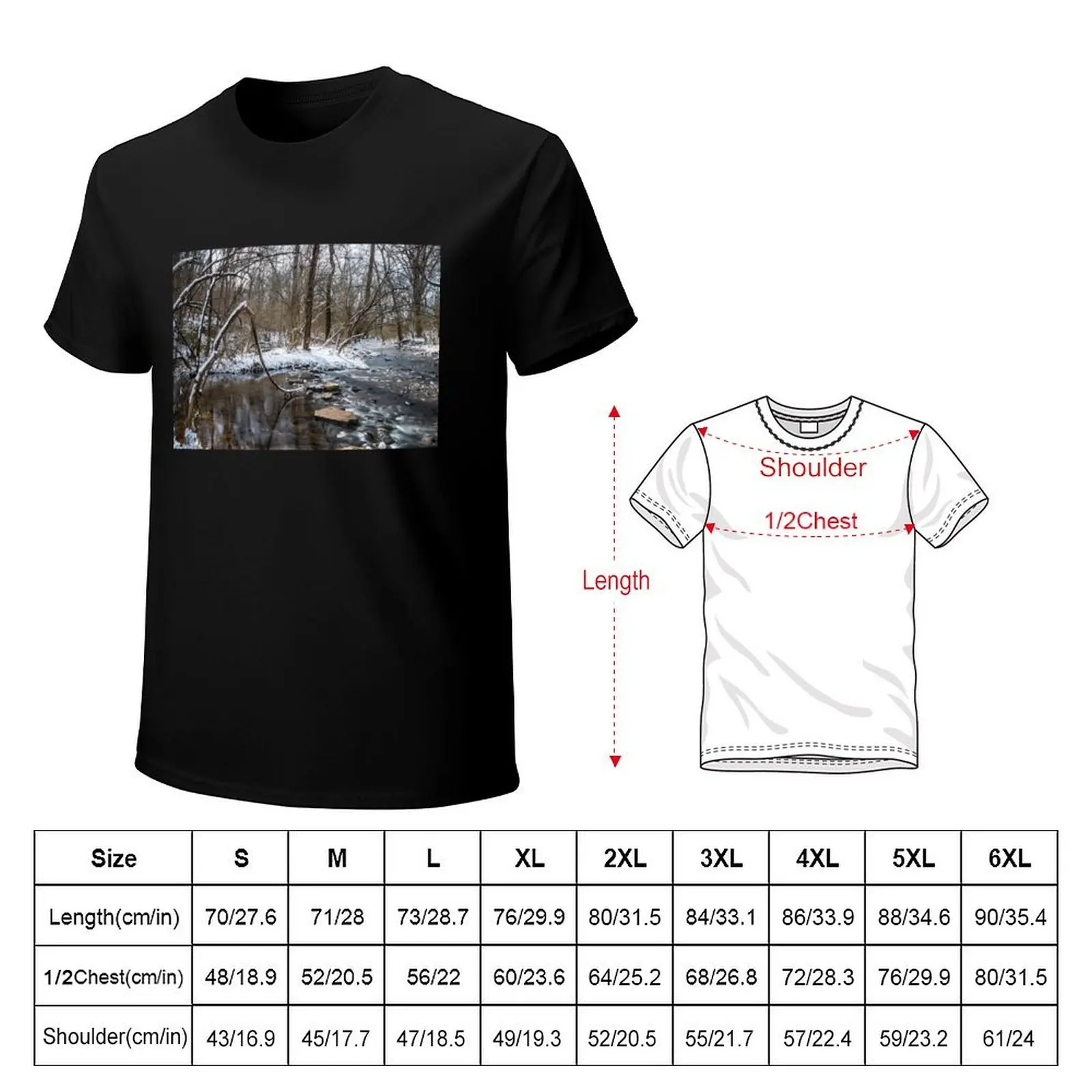 Winter At Galloway Creek T-shirt vintage clothes anime mens clothing