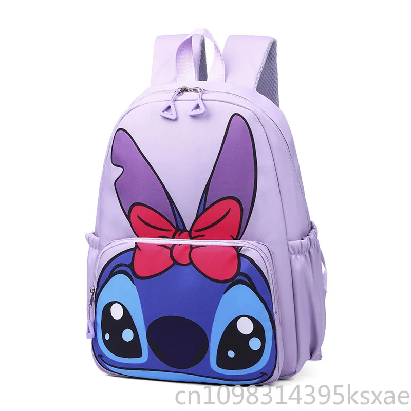 Disney Stitch Kawaii School Backpack for Student Large Capacity Nylon Cute School Bag Breathable Lightweight Durable Waterproof
