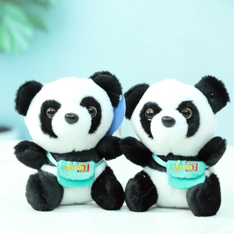 Mini 12cm Panda Plush Toy Pendant Doll Bag Pendant Cartoon Panda Doll