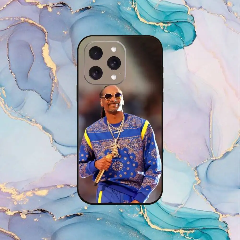 Funda de teléfono Rapper S-Snoop Dogg para iPhone17,16,15,14,13,12,11 Plus,Pro Max, funda negra suave