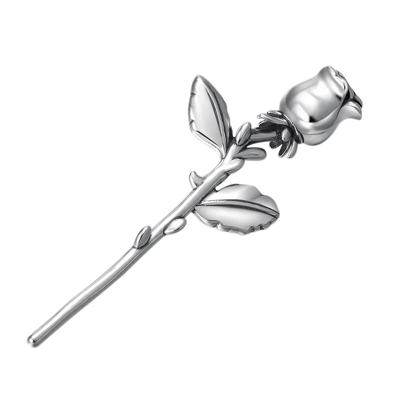 S925 Sterling Silver Charms Pendants for Women Men New Fashion Creative 3D Rose Simplicity Punk Jewelry Lover Gift Wholesale