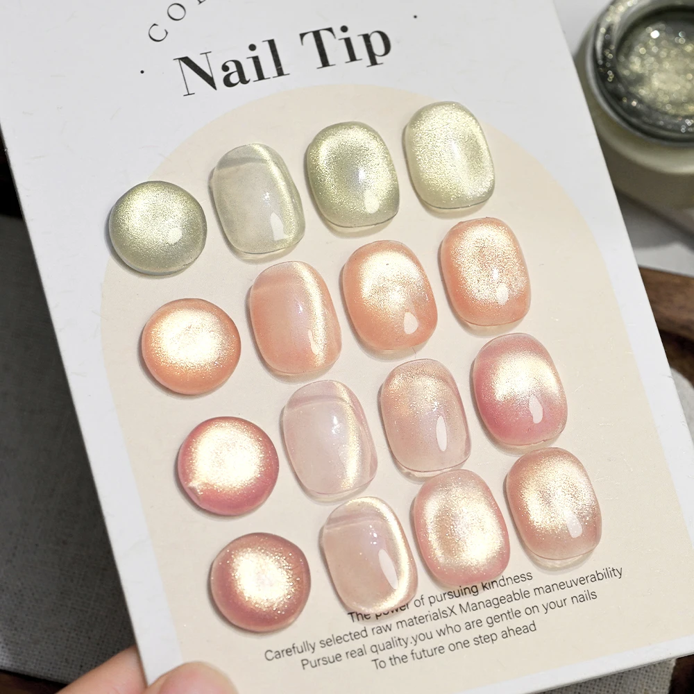 8 مللي هلام الوردي البرتقالي الزجاج القط العين هلام البولندية المغناطيس المجسم بريق طلاء الأظافر مانيكير DIY بها بنفسك الخريف المغناطيسي البولندية هلام R8