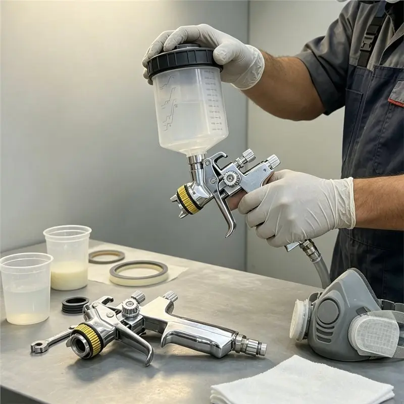 [B17B!】 For Iwata Paint Sprayer System For Disposable Measuring Cups Spray Connector Adapter In Aluminum Alloy