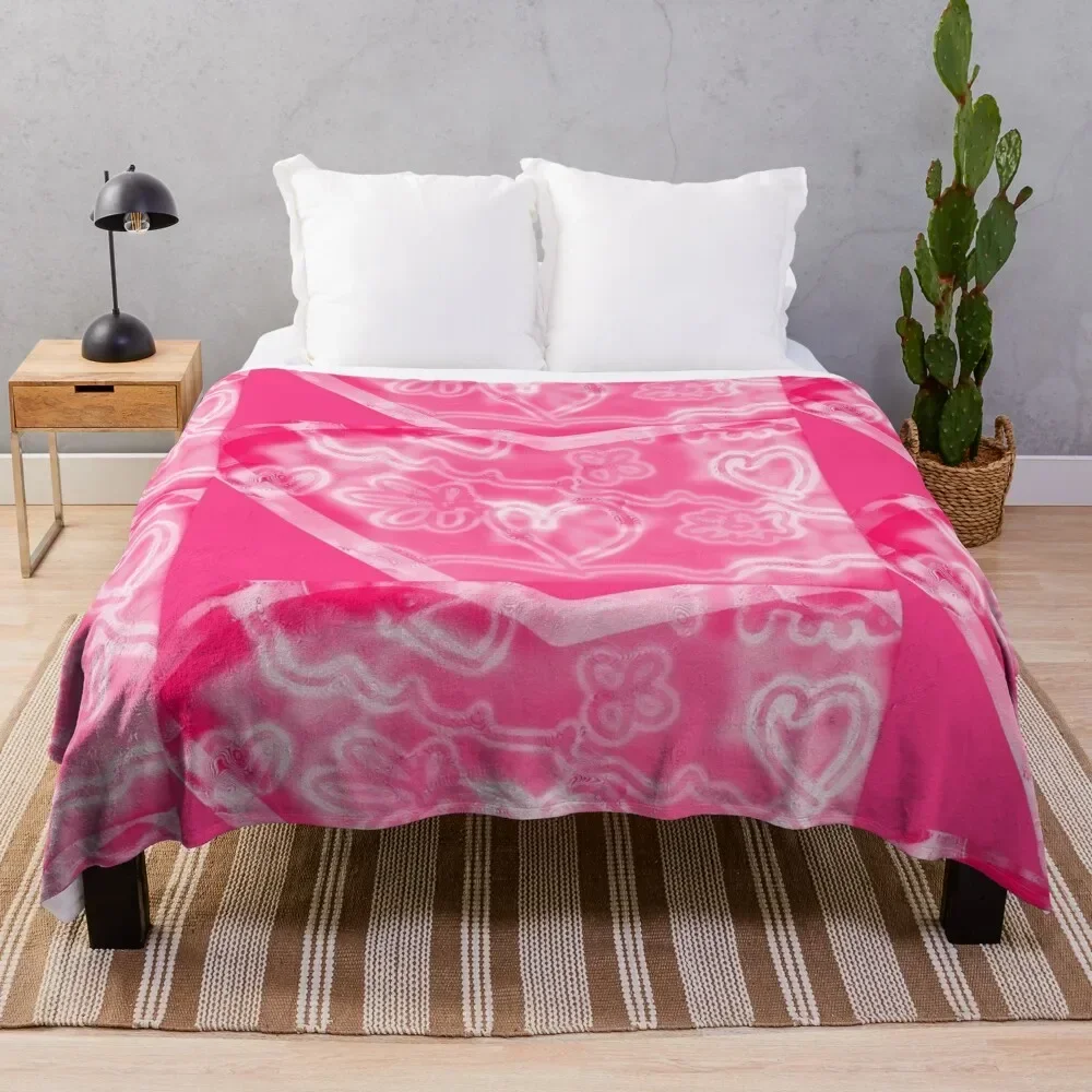 hearts y2k pink Throw Blanket valentine gift ideas Plaid Blankets