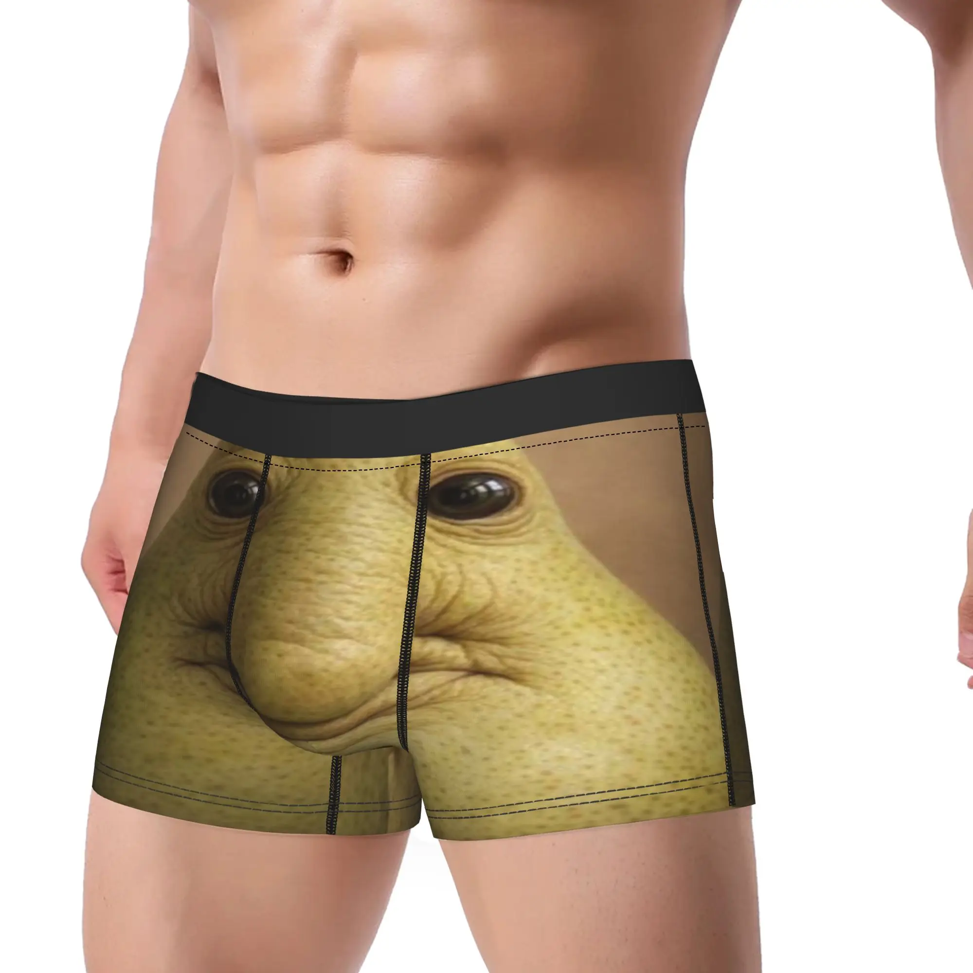 Weird Pear Human Face Character Art  Underpants Homme Panties Man Underwear Ventilate Shorts Boxer Briefs