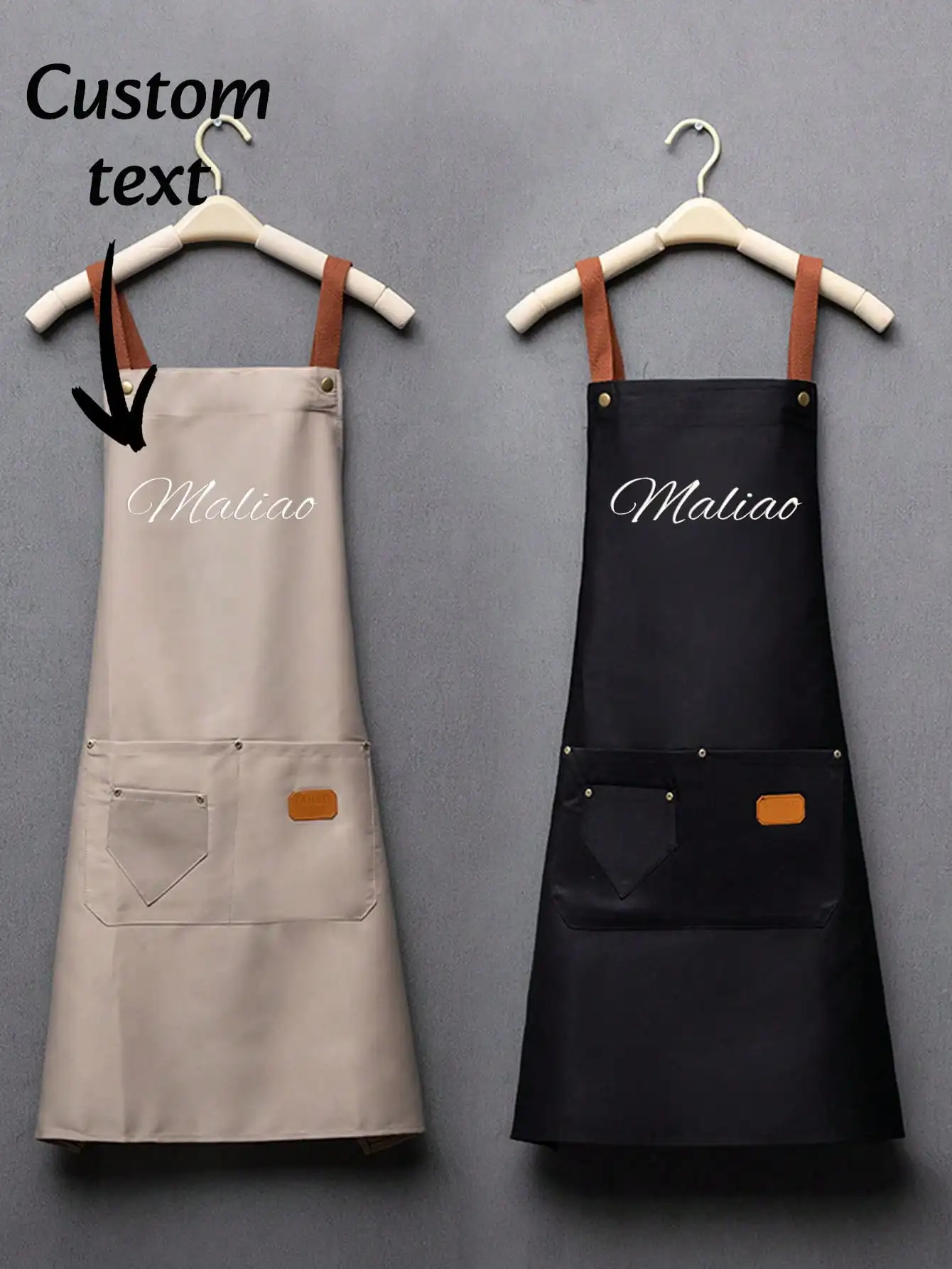 

Custom Name Embroidered Apron, Soft Breathable, Ideal Kitchen Gift for Mom & Dad