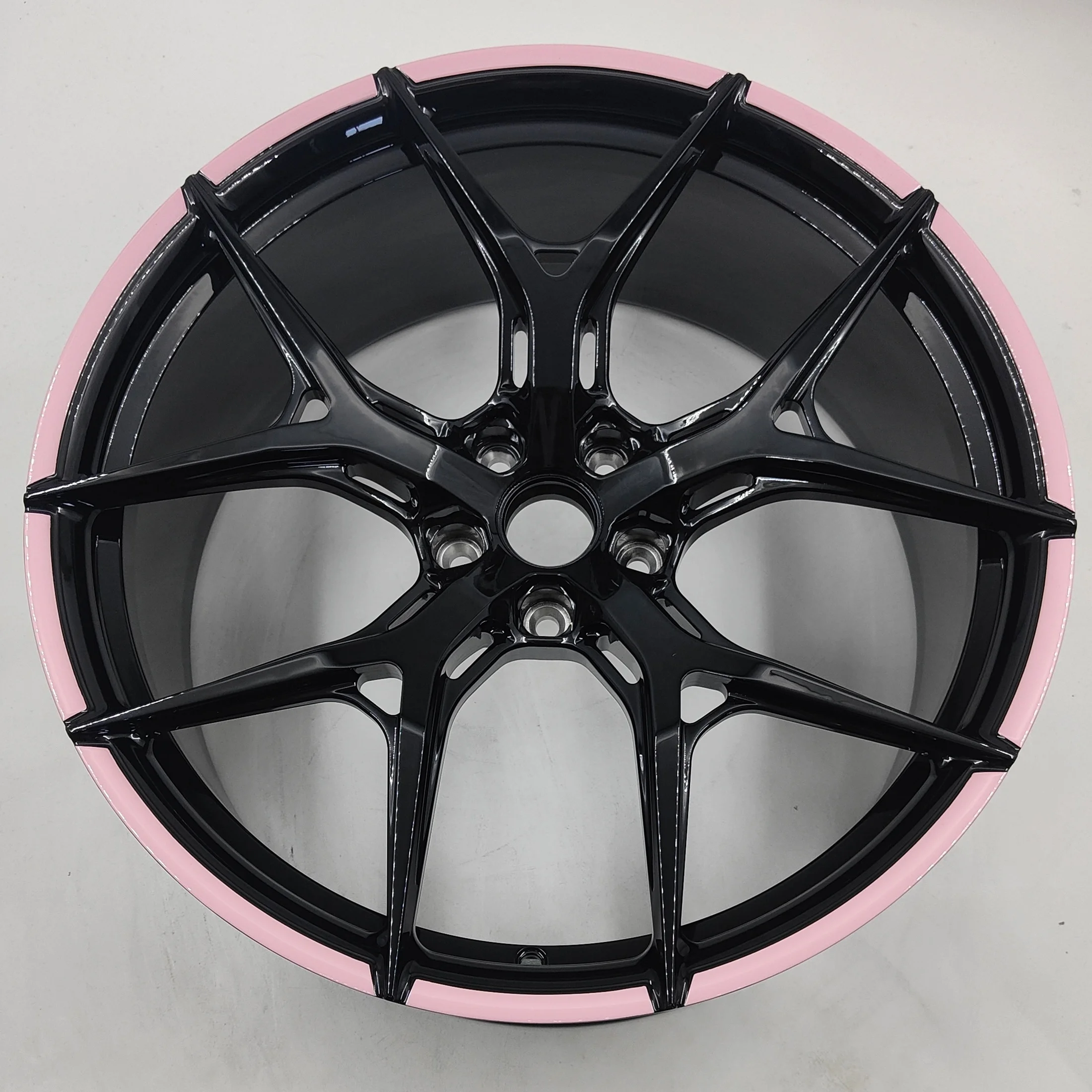 

HF-5 Integral Forged Wheel Rim19 20 21inch Luxurious Customizable pink Multi-spoke Hollow 5x112 5x120 Bright Black Deep for M3