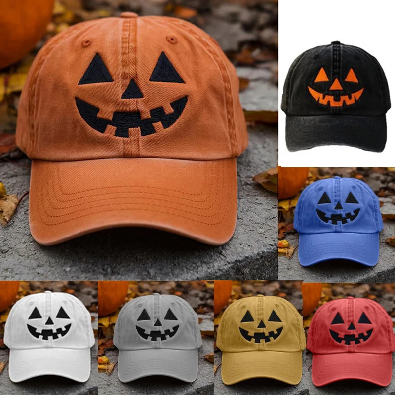 

Trendy Halloween Personalized Pumpkin Hat Original Ghost Hat Women Men Halloween Pumpkin Embroidery Baseball Cap Cosplay Gifts