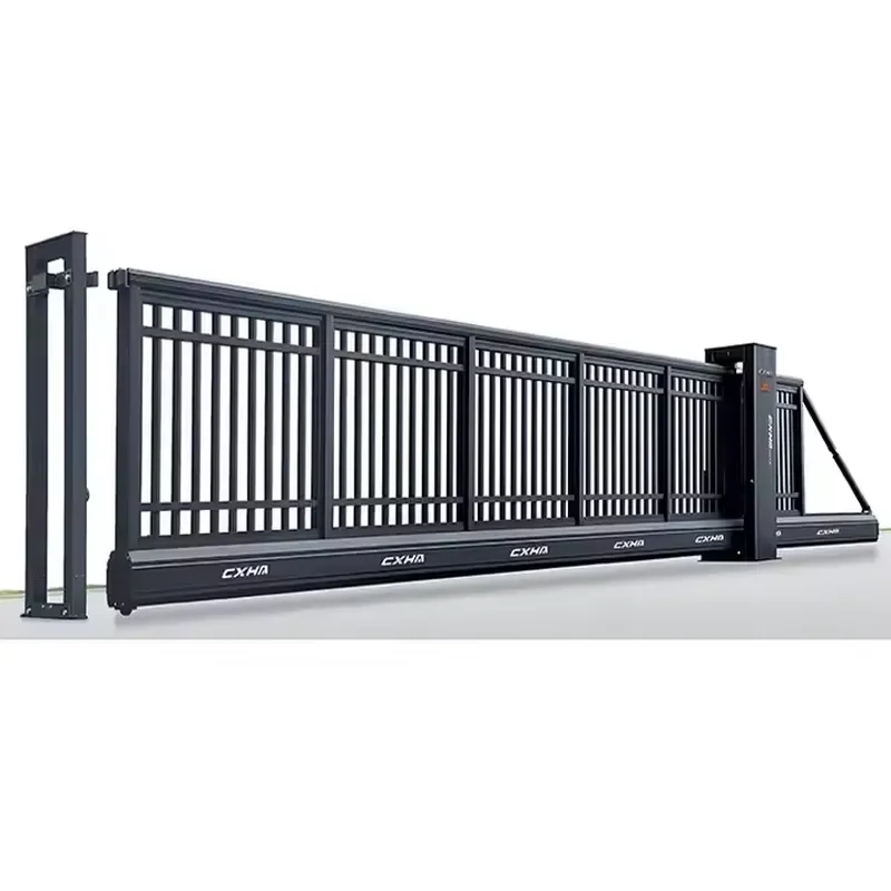 Heavy Modern Aluminum Cantilever Security Sliding Front Fence Electric Industrial Main Gate Metal Frame