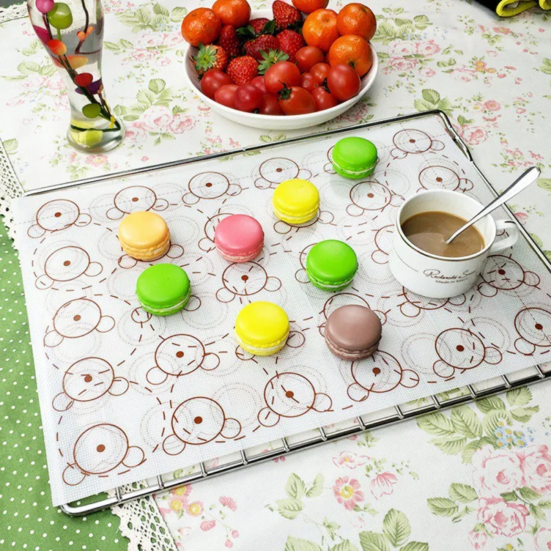 Silicone Macaron Baking Mat Non Stick Silicon Liner Heat Resistant for Bake Pans DIY Rolling Pastry Cookie Bread Puff Making