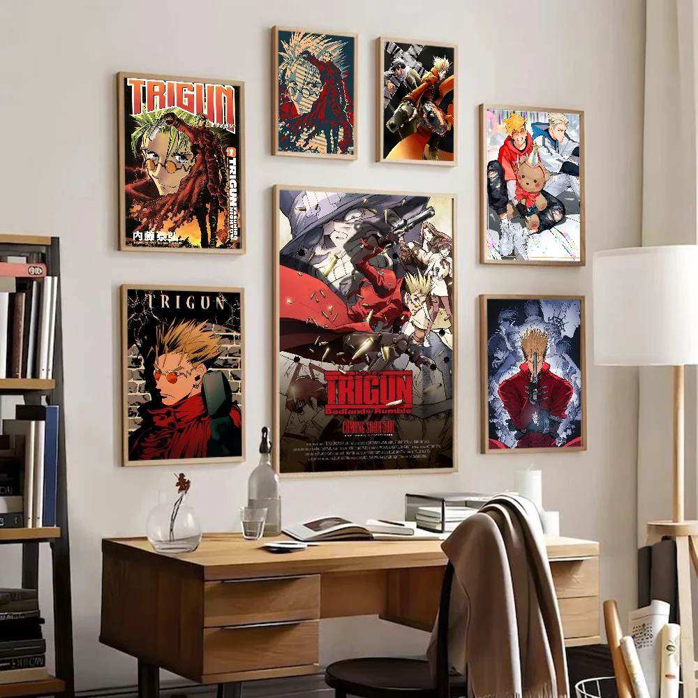 Anime Trigun Anime Posters Sticky HD Quality Wall Art Retro Posters For Home Kawaii Room Decor