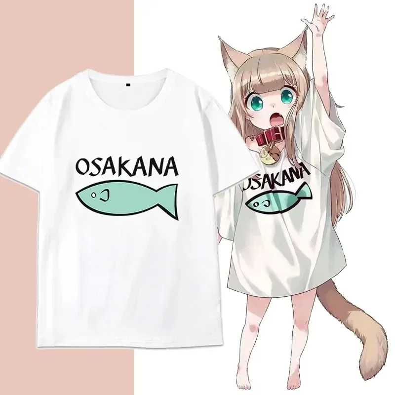 Kawaii Cat Ear Dress Japanese Anime Style Cosplay Short Sleeve T-Shirt, Perfect for Anime Girls Women And Men T-shirts