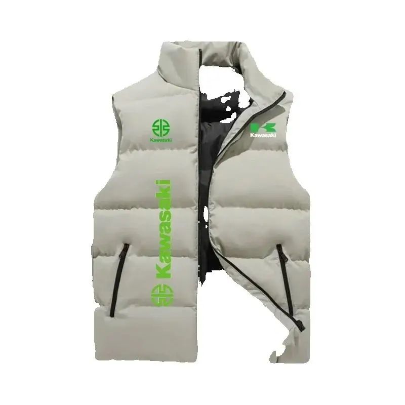 AliExpress Kawasaki logo vest jacket, casual and stylish, warm for men and women, suitable for autumn and winter sports and cycling.