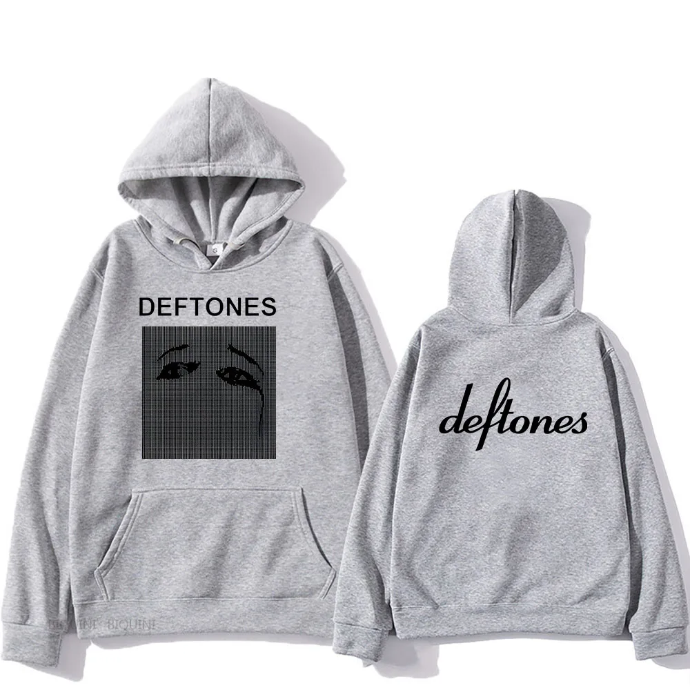 Deftones Skull Black Hoodie Men Women Vintage Around The Fur Adrenaline Band Merch Sweatshirt Long Sleeve Tops Hoodies Hip Hop