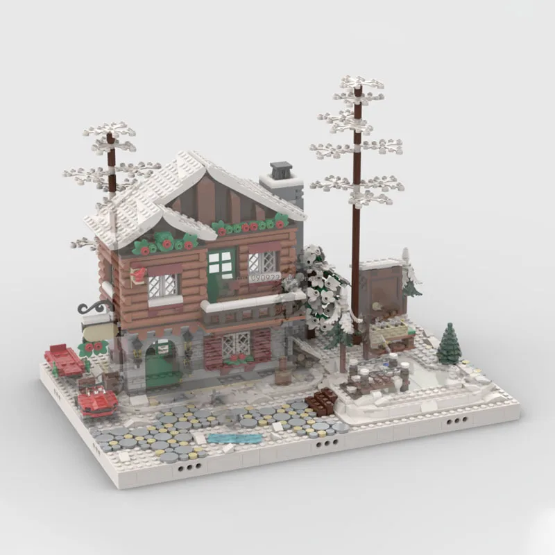 new Moc Winter Village - Display for Set Model DIY Building Blocks Bricks Toys for Kids Gifts Christmas Decorations