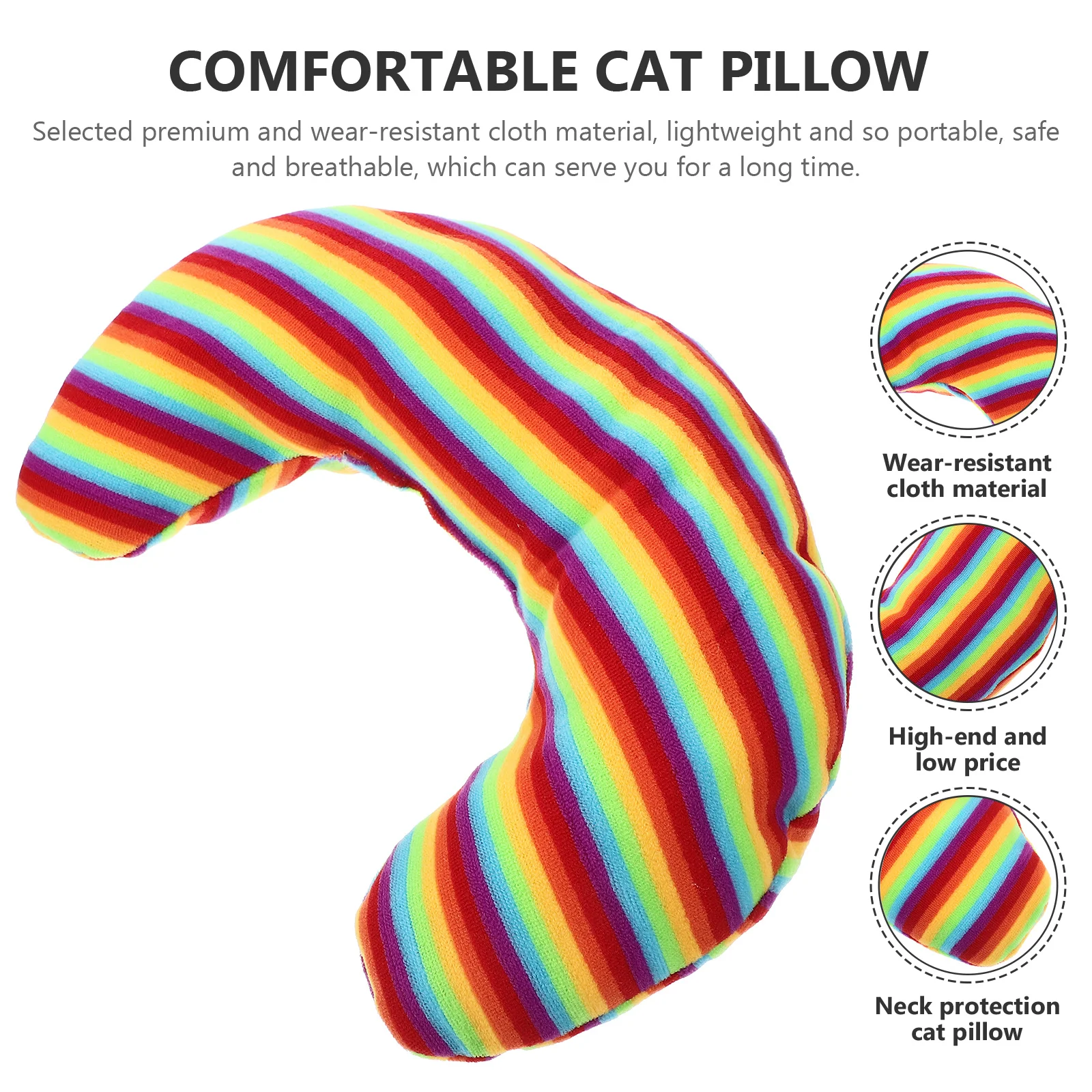 

Pet Neck Pillow for Cats Premium Quality Lightweight Portable Washable Safe Material U-Shaped Sleeping Cushion for Indoor
