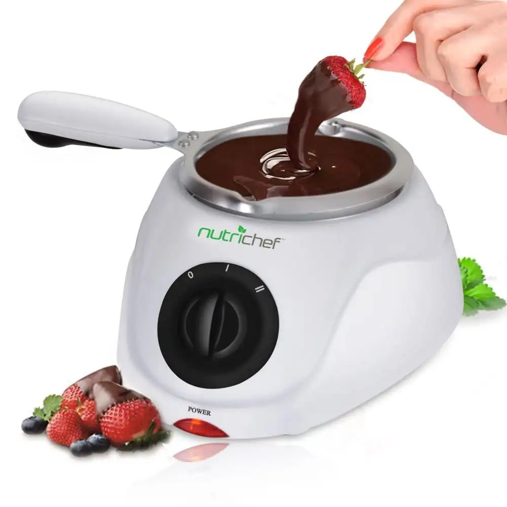 Juego de Fondue de calentamiento de fusión de Chocolate, máquina eléctrica de fusión/calentador de Choco, función de inmersión y olla extraíble, 25W