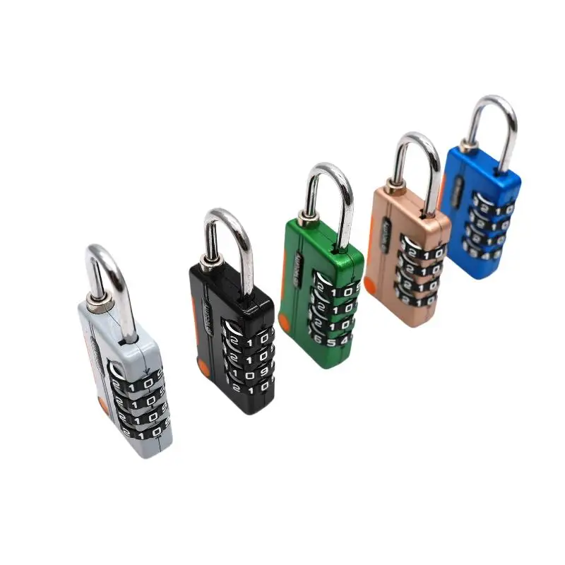 Mehrfarbiges 4-stelliges Zahlenschloss mit rücksetzbarem Code und robustem Metallbügel, perfekt für Fitness-Studio-Schließfächer, Gepäck und Reisen – Detail 9