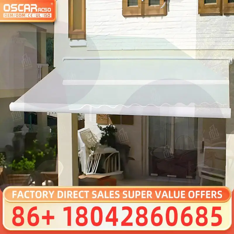 

Electric Motorised Retractable Aluminium Awning 3m Modern Outdoor LED Prefab Awning for Terrace Patio Garden Retractable Awning