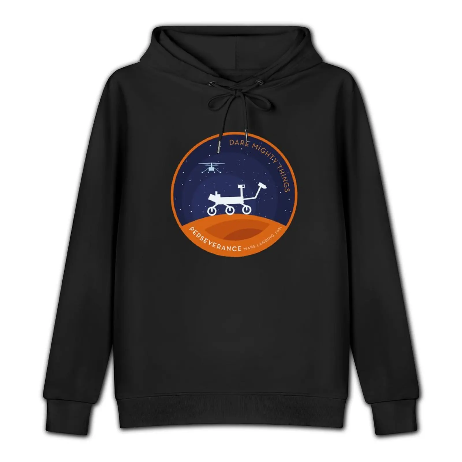 Perseverance Rover Mars Night Silhoutte Homage Patch Pullover Hoodie korean clothes new features of hoodies & sweatshirts