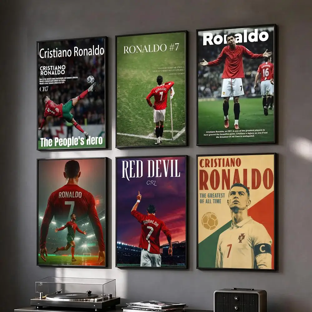 actor Cristiano Ronaldo Poster Poster HD Printing Vintage Luxe Home Decor Wall Art for the Living Rooms Entryways Gift