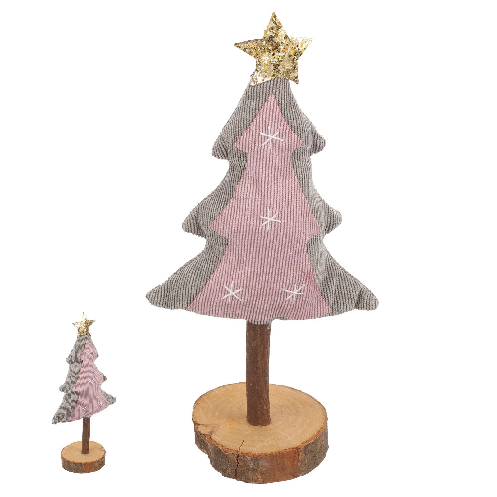 

Christmas Decoration Cloth Tree With Wooden Base Desktop Xmas Ornament For Home Party Tabletop Decor Holiday Centerpiece Small