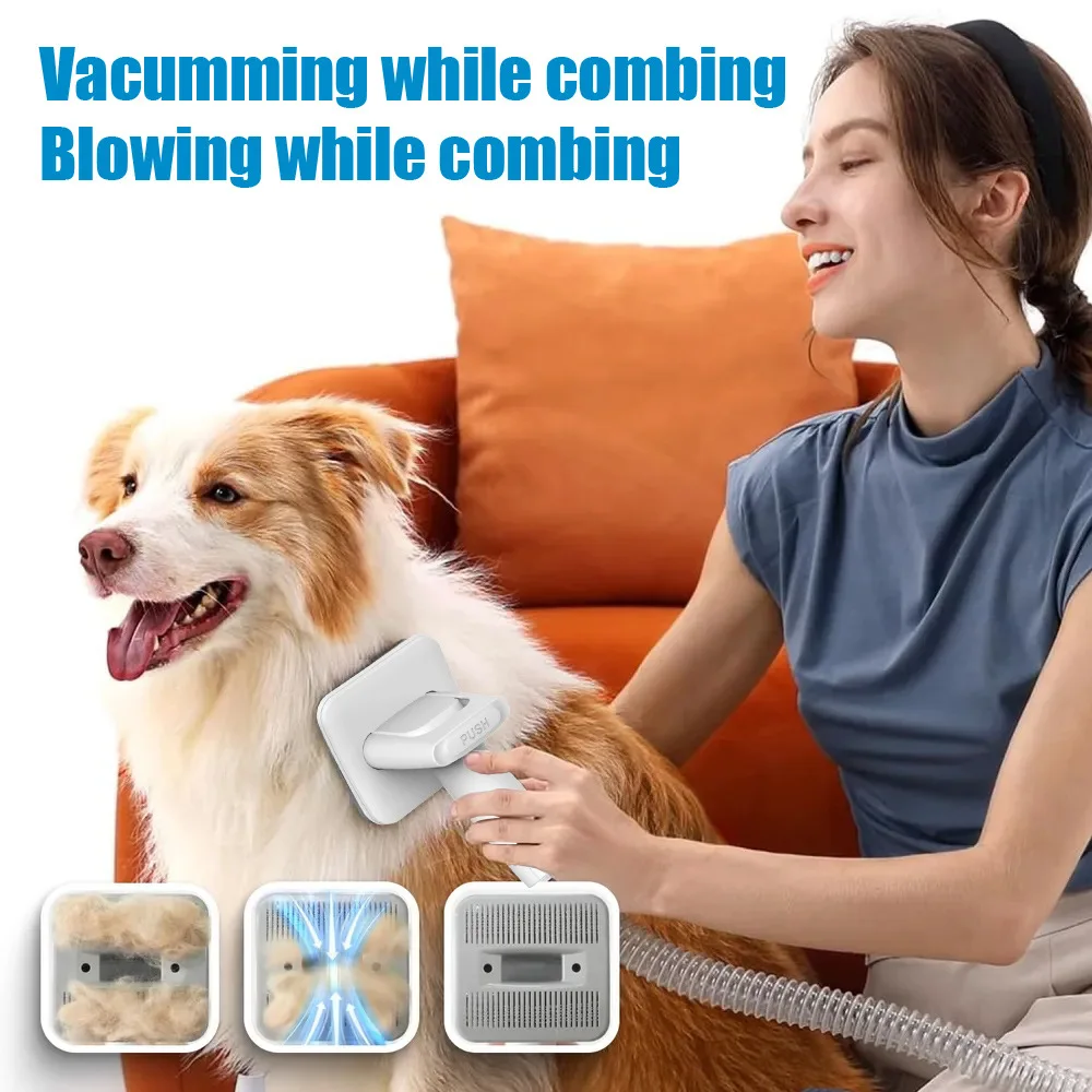 Pet multifunctional hair blowing machine, electric clipper, vacuum grooming machine, dog hair blower, adjustable the temperature - view 6