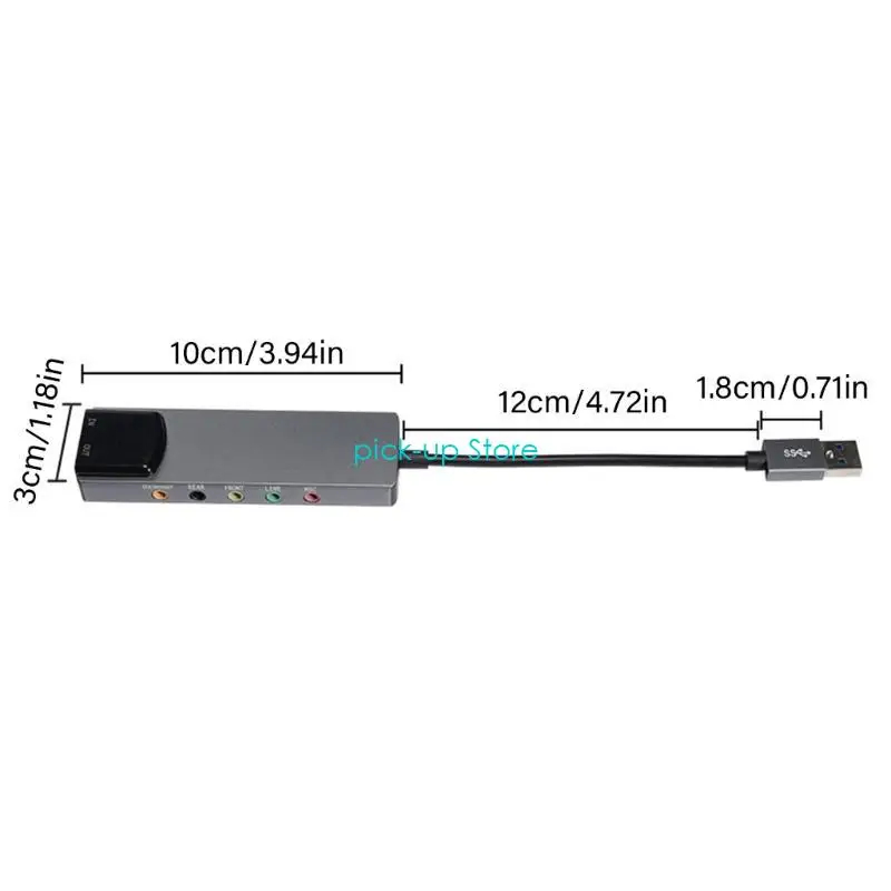 Внешняя звуковая карта USB высокого разрешения с цифровым звуком SPDIF для систем объемного звука 5.1 и 7.1, алюминиевый корпус