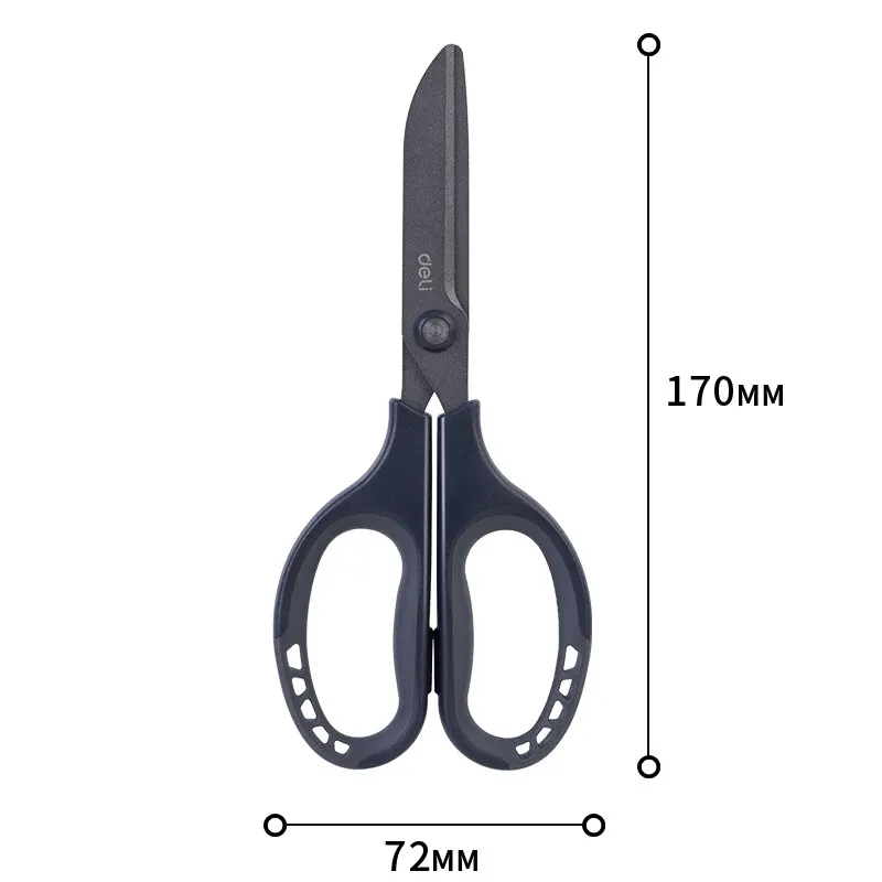 델리 170mm 가위 안티 스틱 안티 러스트 오피스 홈 가위 스테인레스 스틸 맞춤형 가위 학교 도구 용품