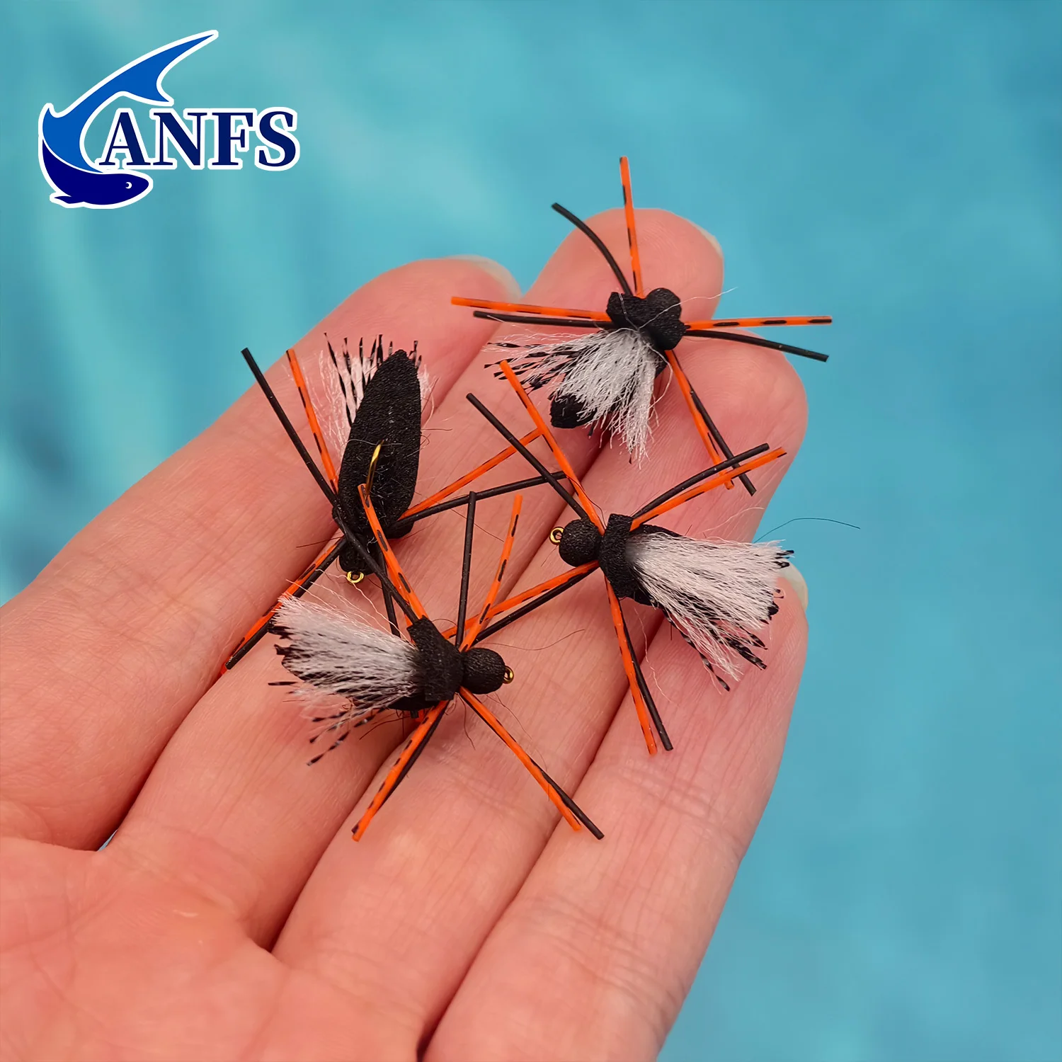 ANFS 4 Stück Schaumstoff-Fliegen, Handgebundene Trockenfliegen zum Angeln, Fliegenfischen-Fliegen als Geschenk für Angler – Detail 3