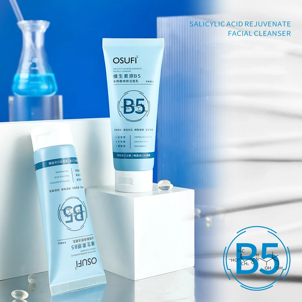 

OSUFI Vitamin B5 Salicylic Acid Facial Cleanser Clean Dirt Moisturizing Gentle Care Refreshing Not Tight Face Cleansing Skincare