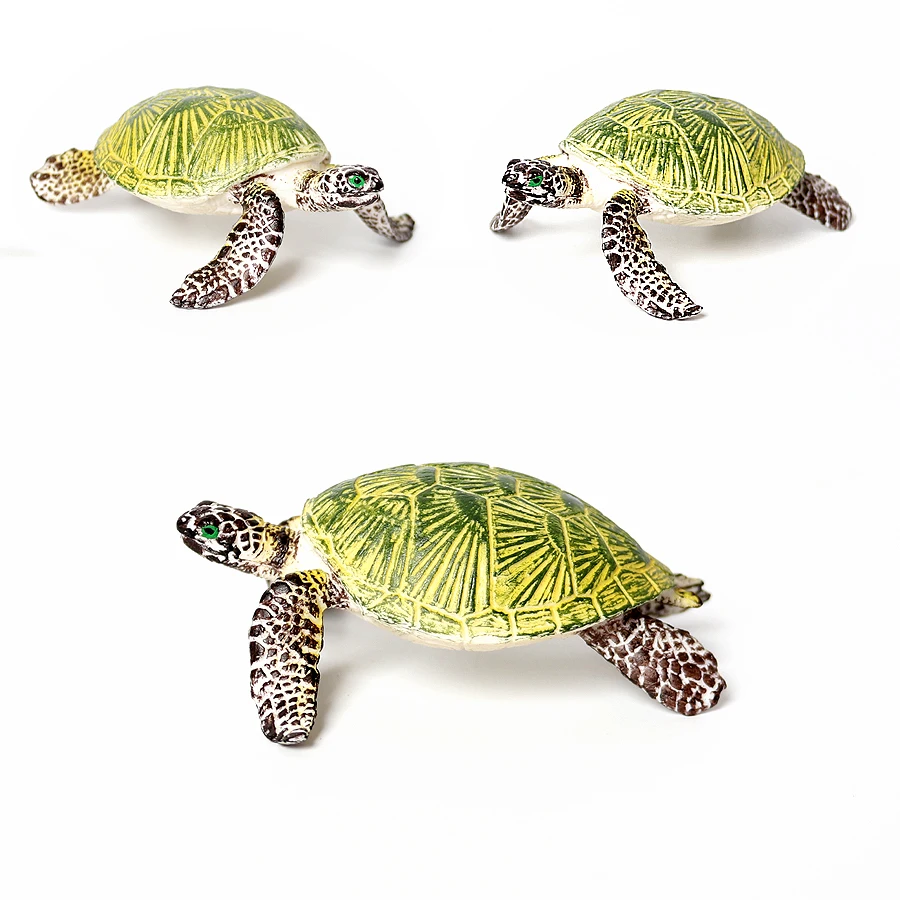 Realistic Miniatures Marine Life Sea Turtle Model Ocean Animal Tortoise Figurines Aquarium Decoration Fish Tank Accessories Toys