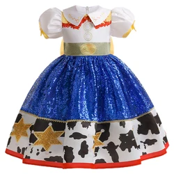 Buzz Lightyear Jessie Cosplay Costume for Girls Cartoon Halloween Christmas Party Dress Toy Story Kids Clothing Birthday Costume