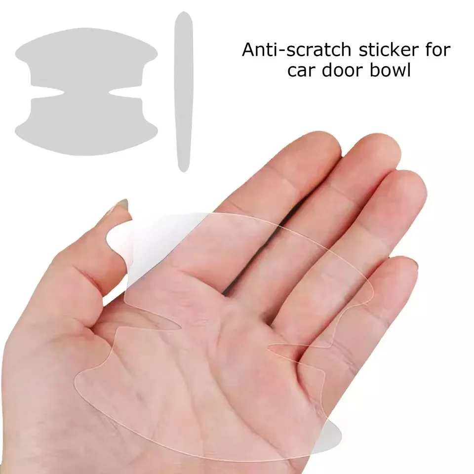 4/8PCS Universal Invisible Car Door Bowl Handle Protective Sticker Anti-collision Scratch-resistant Protect Clear Strip Sticker