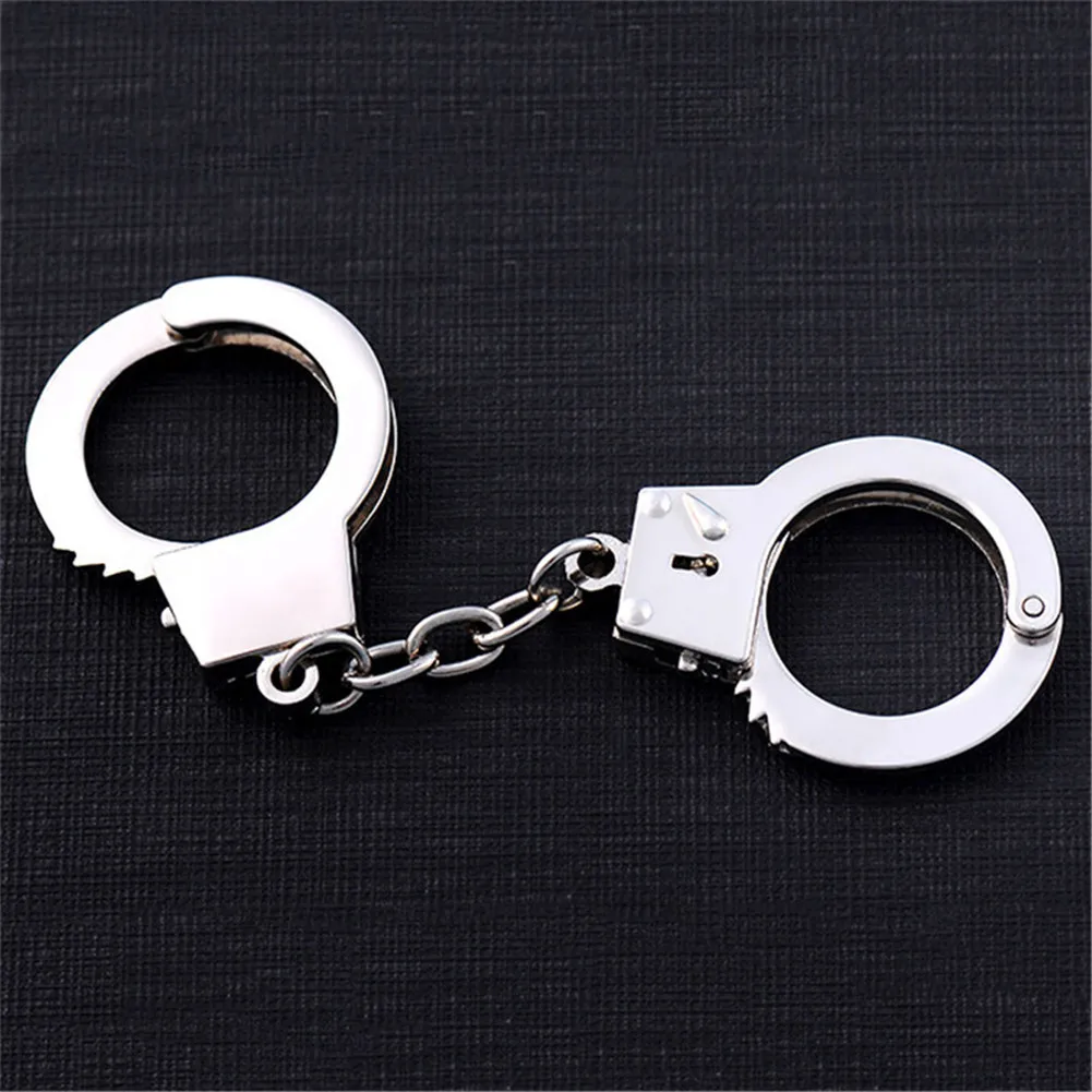 Mini Handcuffs Metal Keychain Novelty Keyring Keychain Accessories Key Chain Rings For Crafts Best Gift For Friend Lover