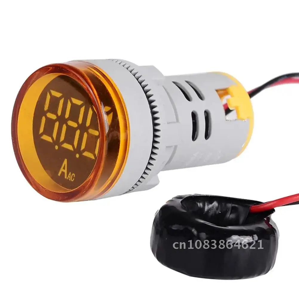 0-100A AC Round LED Digital Display Ampermeter Signal ​Current Indicator Digital Voltage Measuring Instrument Indicator